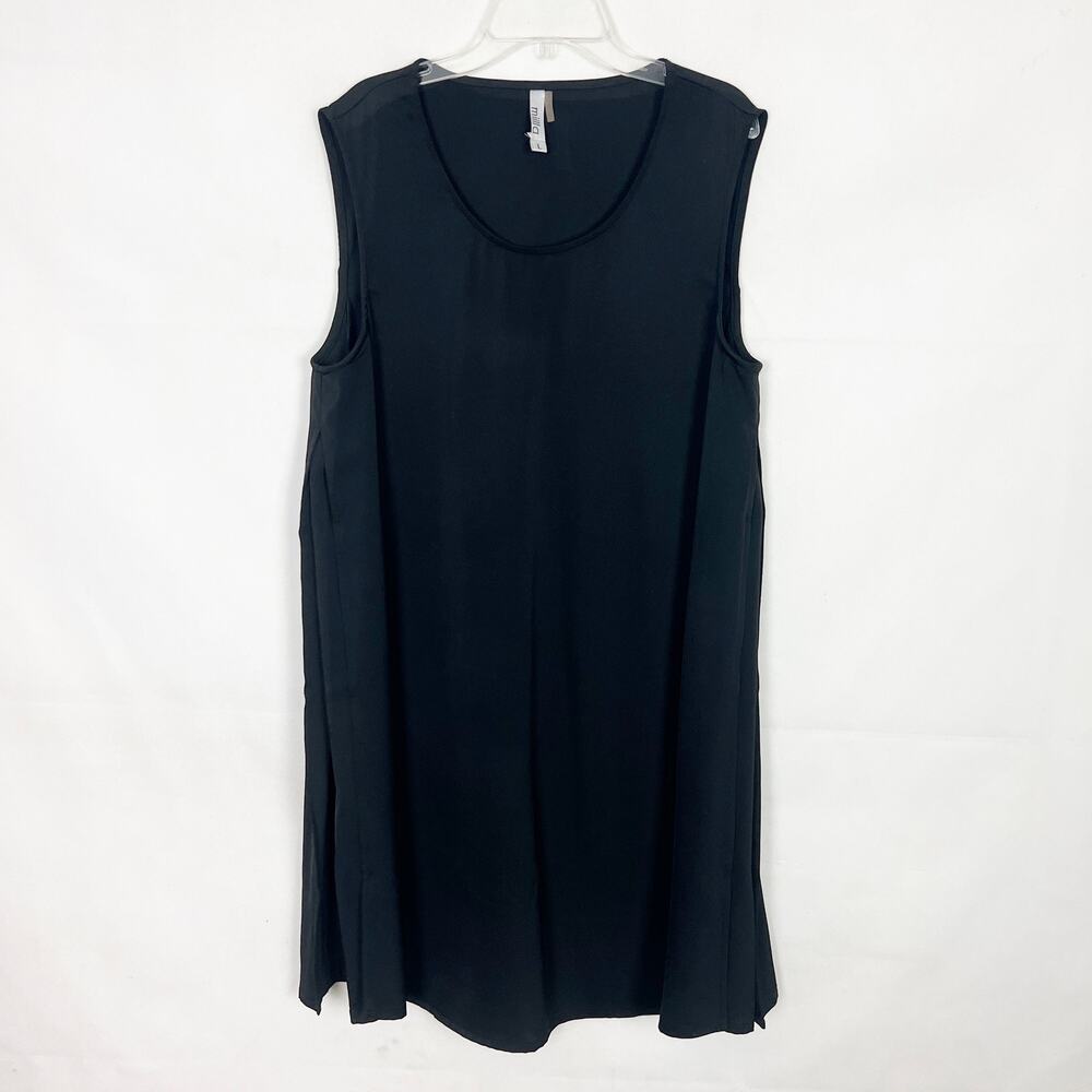 Milla Pullover Black Sleeveless Shift Midi Dress Size Large